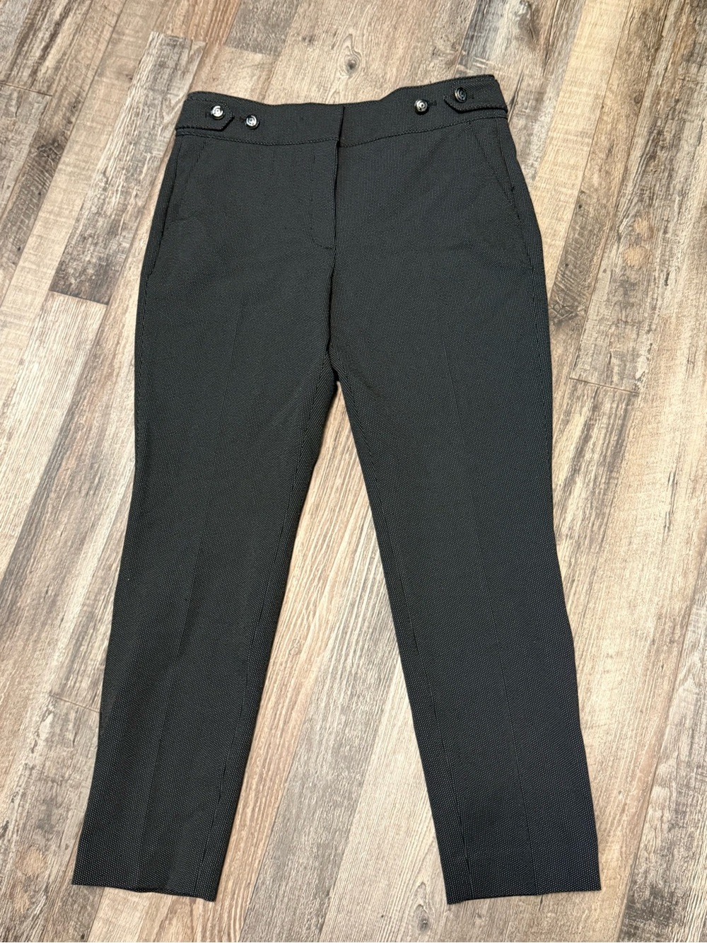 NWT White House Black Market Elle Slim Dotted Ankle Black Pants Size 8